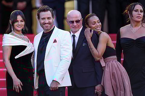 Selena Gomez, Edgar Ramirez, director Jacques Audiard, Zoe Saldana and Karla Sofía Gascon